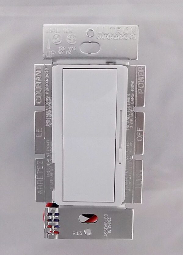 Lutron DV-603PG-WH Diva 600W Incandescent / Halogen Single Pole 3-Way Eco-Dimmer