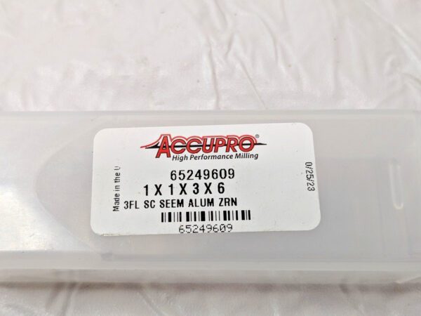 Accupro Carbide Square End Mill RH ZrN 1" x 1 x 3" x 6" OAL 3FL 65249609