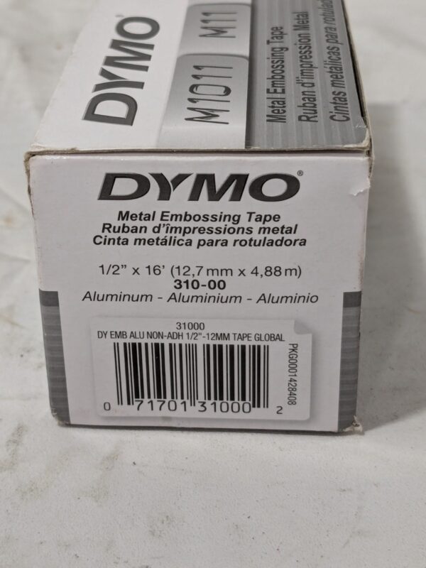 DYMO Embossing Tape: 1/2" Wide, 16' Long Box of 10 31000