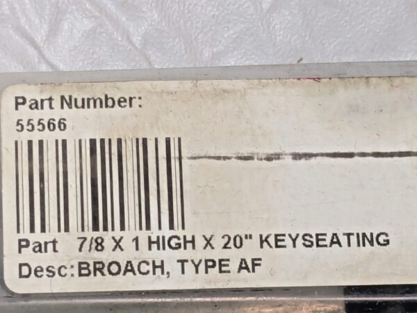 DuMont MinuteMan Keyseating Broach Type AF 7/8" Width X 1" High X 20" OAL 55566